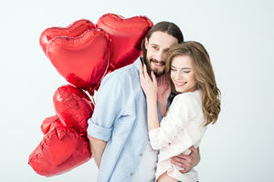 Valentine's Day heart balloons